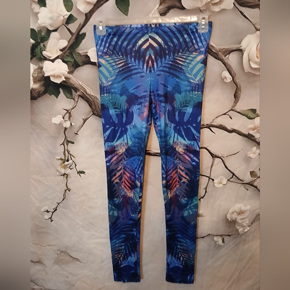 Tropical Blue Patterned Women's Leggings